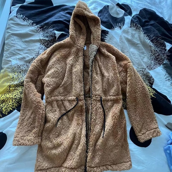 Noisy may teddy zip through jacket in tan - Picture 1 of 8